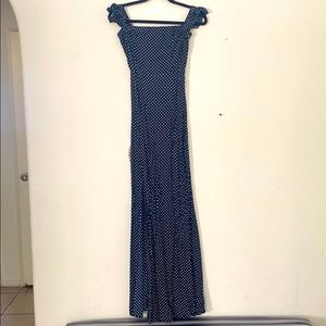 Lulus navy polka dot maxi